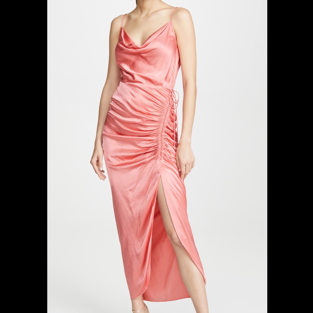 Veronica Beard Coral Silk Natasha Dress